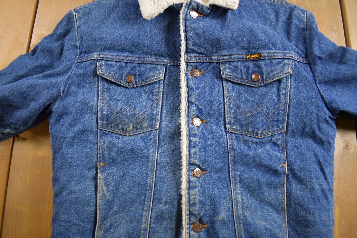 Vintage 1990s Wrangler Fleece Lined Jean Jacket