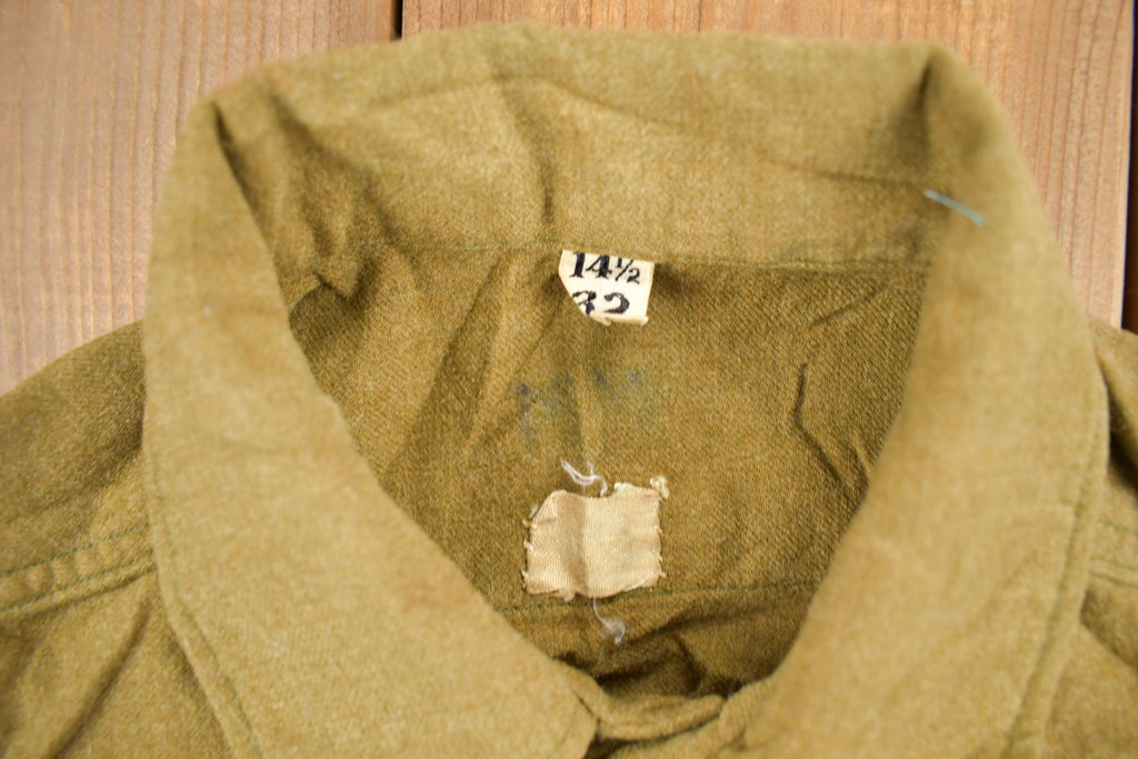 Vintage 1940s British Military Button Up Shirt