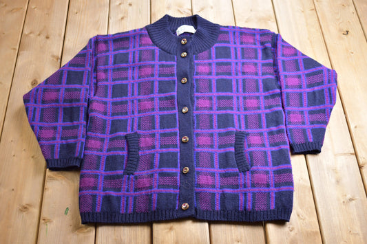 Vintage 1990s Quill's Wool Knit Button Up Sweater