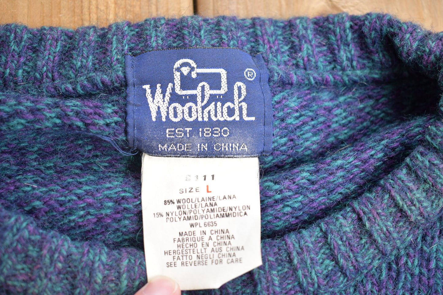 Vintage 1990s Woolrich Knitted Wool Crewneck Sweater