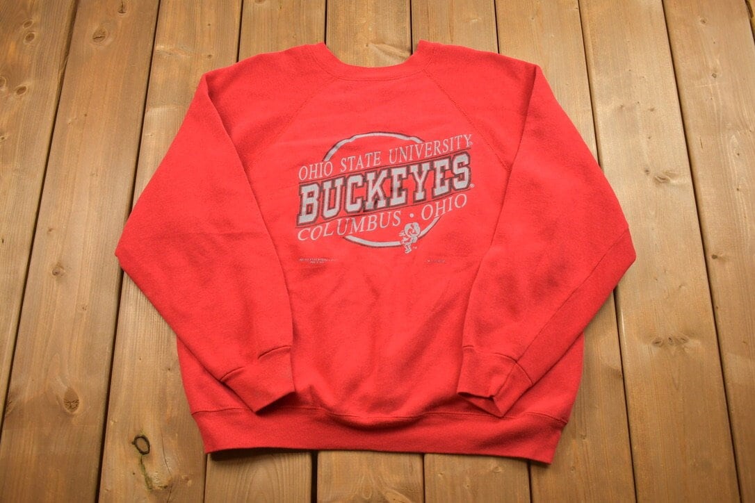 Vintage 1990s Ohio State University Collegiate Crewneck / Embroidered / NCAA Sweatshirt / Sportswear / Buckeyes / Americana