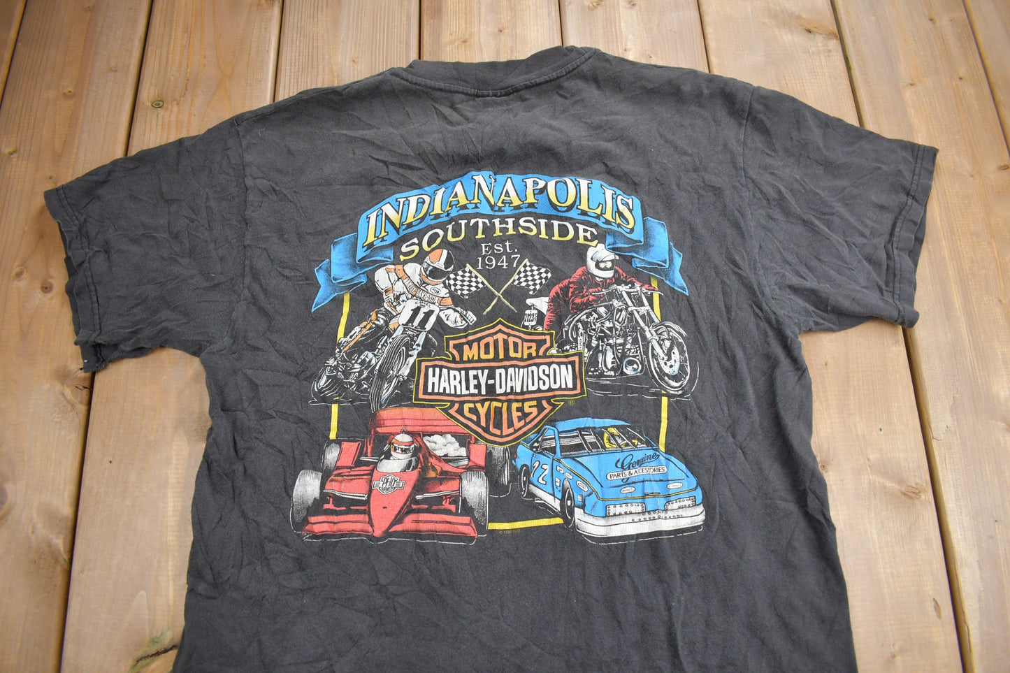 Vintage 1990s Harley Davidson Indianapolis Southside T-Shirt / Single Stitch / Made In USA / Biker Tee / Souvenir T Shirt