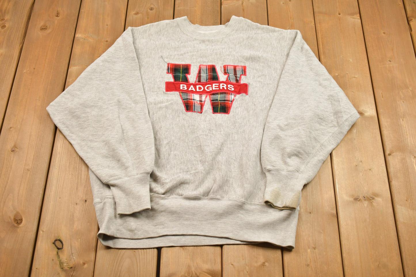 Vintage 1990s University of Wisconsin Badgers Collegiate Crewneck / Embroidered / NCAA Sweatshirt / Sportswear / Americana