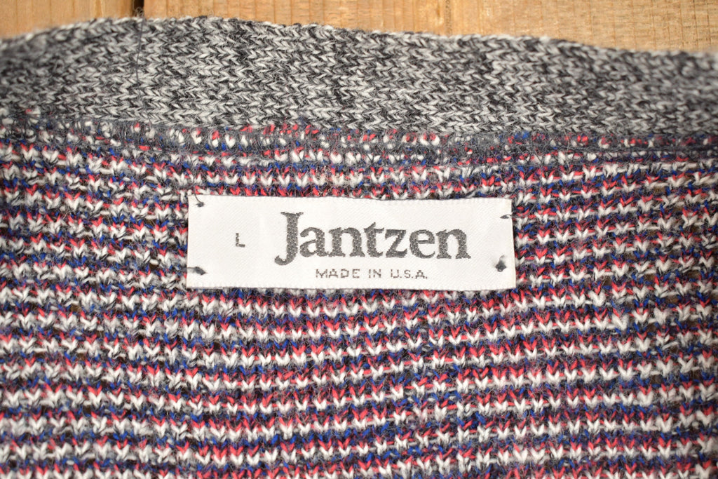 Vintage 1970s Jantzen Argyll Knited Cardigan Sweater