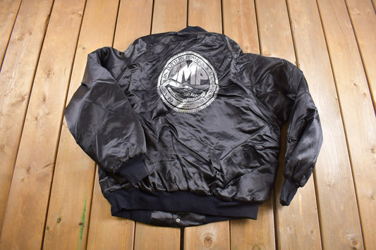 Vintage 1980s GMP Satin West Ark Jacket / Snap Button / Streetwear / Souvenir Jacket / Made In USA / Streetwear