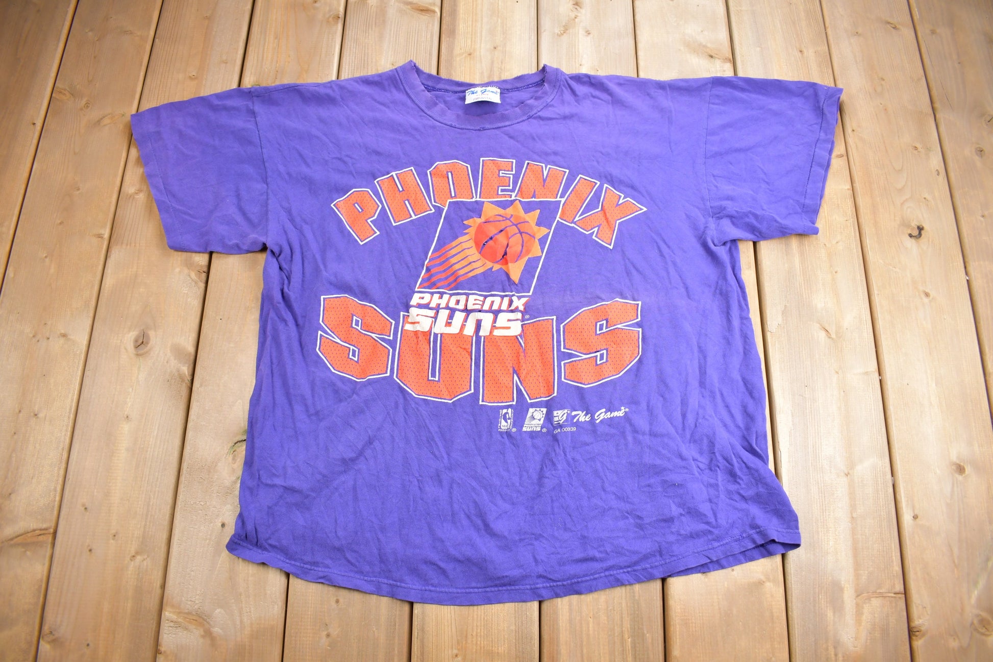 Vintage All Over Print NBA Phoenix Suns Tee Shirt Size Large 90s