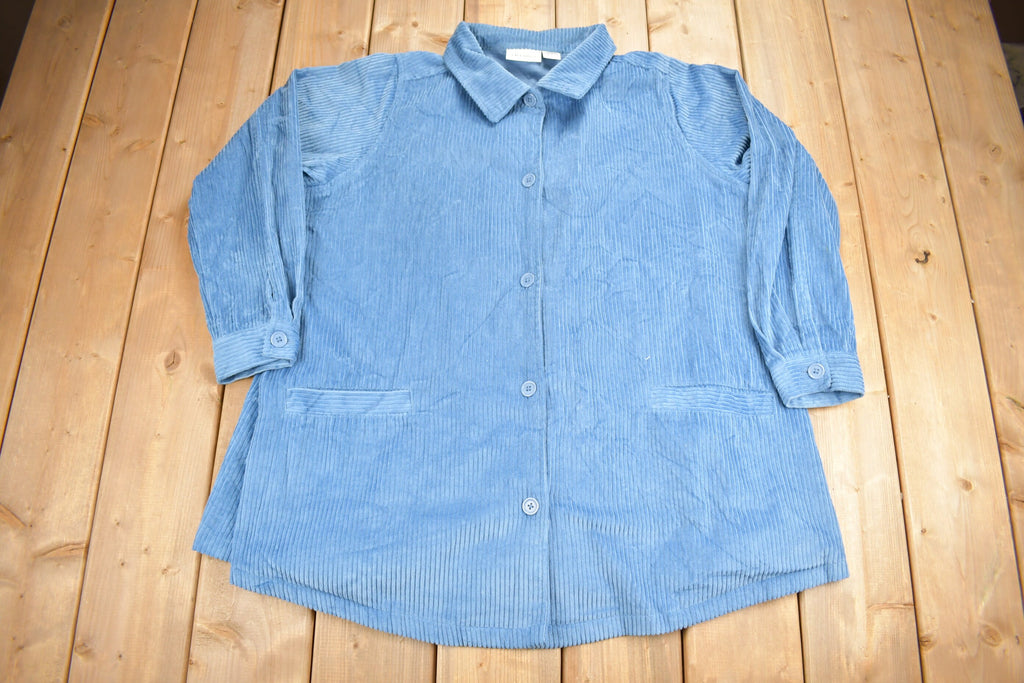 Vintage 1990s CW Classics Women's Blank Corduroy Button Up Shirt