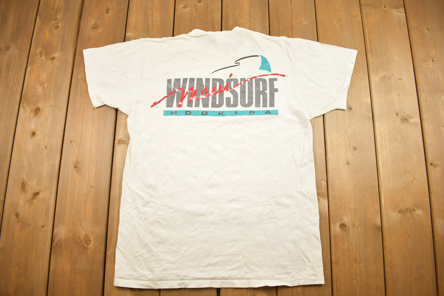 Vintage 1990s Windsurf Hookipa Graphic T Shirt / Vintage T Shirt / Streetwear / Graphic Tee / Single Stitch / Made In USA