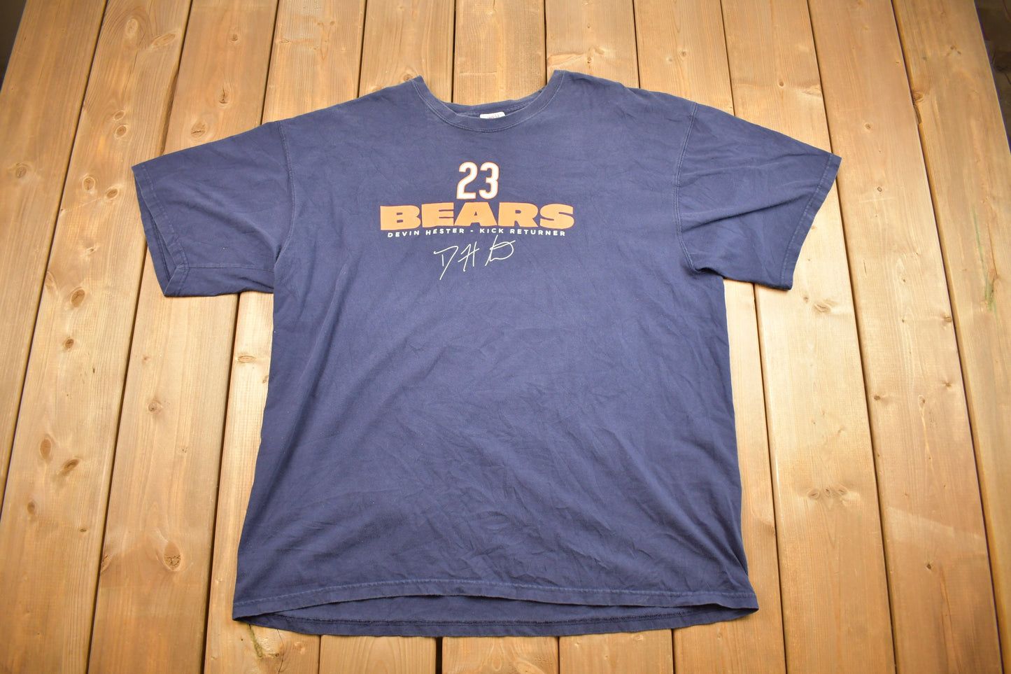 Vintage 2000s Chicago Bears Devin Hester Autograph Graphic T-Shirt/ Made In USA / NFL / 00s Streetwear / Sportswear