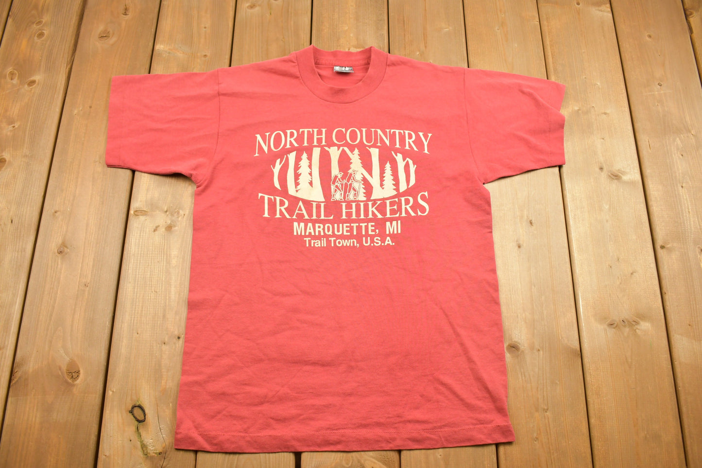 Vintage 1990s North Country Hikers Graphic T Shirt / Vintage T Shirt / Streetwear / Graphic Tee / Made In USA