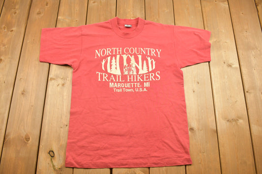 Vintage 1990s North Country Hikers Graphic T Shirt / Vintage T Shirt / Streetwear / Graphic Tee / Made In USA