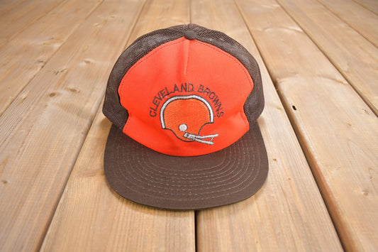 Vintage 1980s Cleveland Browns NFL Snap Back Trucker Hat / OSFA / Vintage Hat