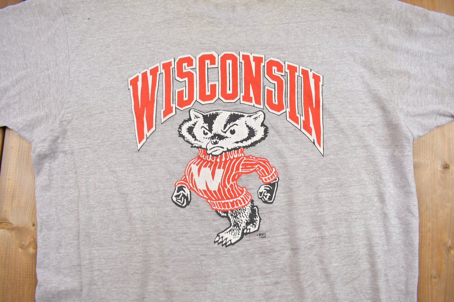 Vintage 1990s Wisconsin Badgers Graphic T Shirt / Vintage T Shirt / Streetwear / Graphic Tee