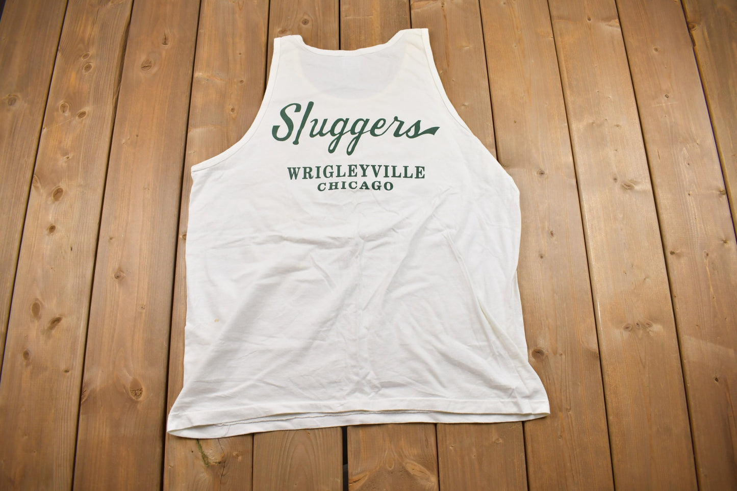 Vintage 1990s Wrigleyville Sluggers MLB  Graphic Tank Top / Made In USA / MLB Baseball / 90s Streetwear / Sportswear