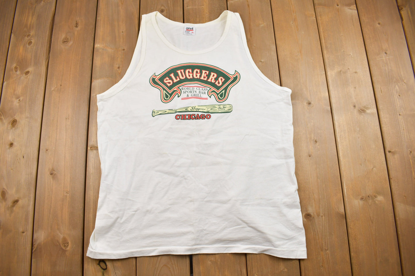 Vintage 1990s Wrigleyville Sluggers MLB  Graphic Tank Top / Made In USA / MLB Baseball / 90s Streetwear / Sportswear