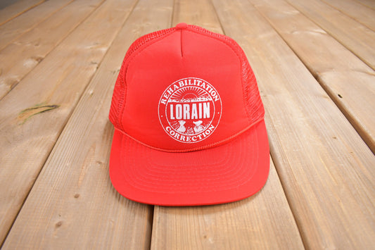 Vintage 1980s Lorain Rehabilitaion Correction Trucker Hat / OSFA / Vintage Snap Back / Souvenir Cap