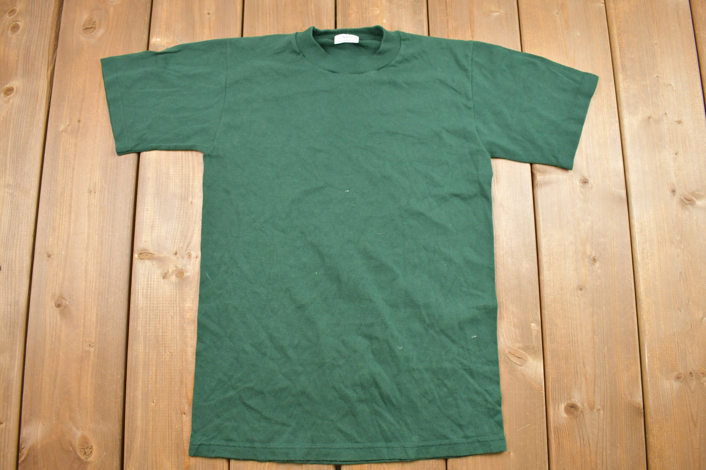 Vintage 1990s Green Blank T Shirt / Vintage T Shirt / Streetwear / Blank Tee / Made In USA