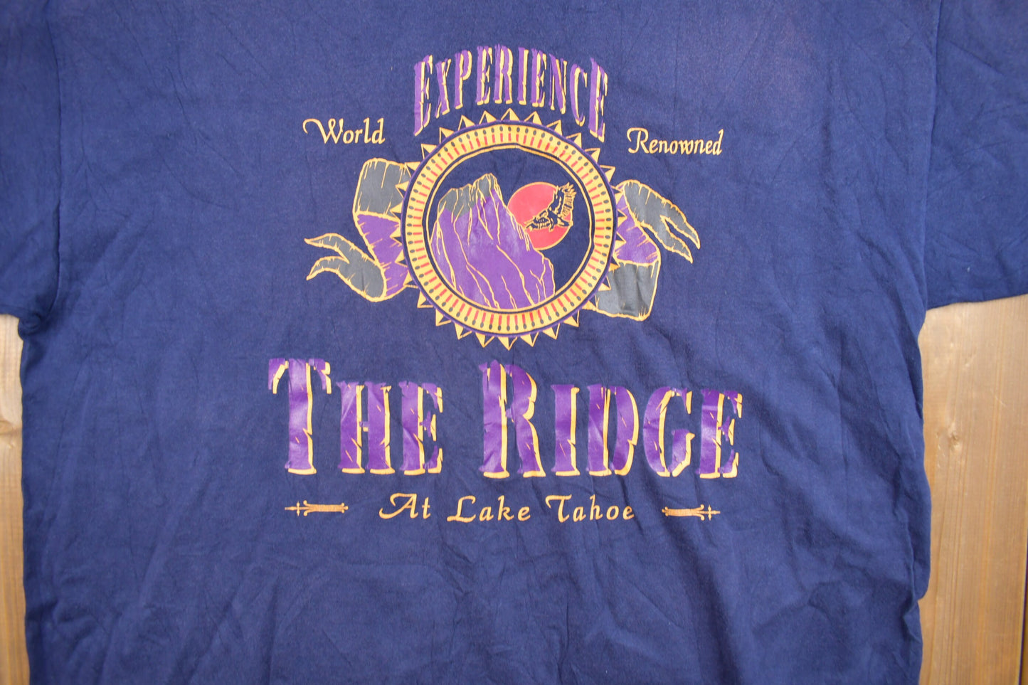 Vintage 1990s Lake Tahoe Ridge Souvenir T Shirt / Streetwear / Made In USA / Vacation Tee / Travel T Shirt