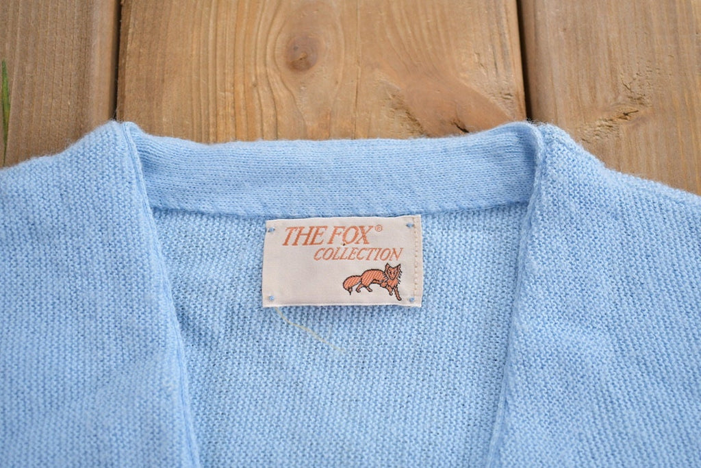Vintage 1970s Fox Collection Knitted Cardigan Sweater