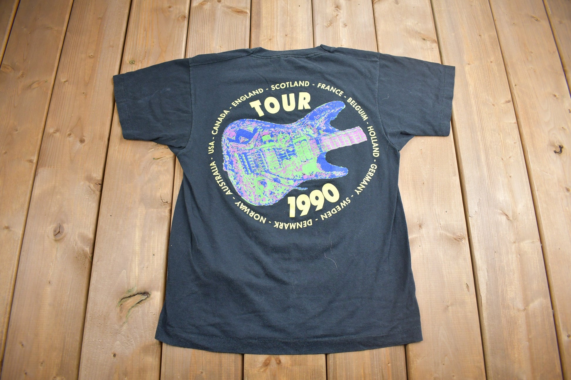 Vintage 1990 Joe Satriani Flying In A Blue Dream Tour Band T-shirt