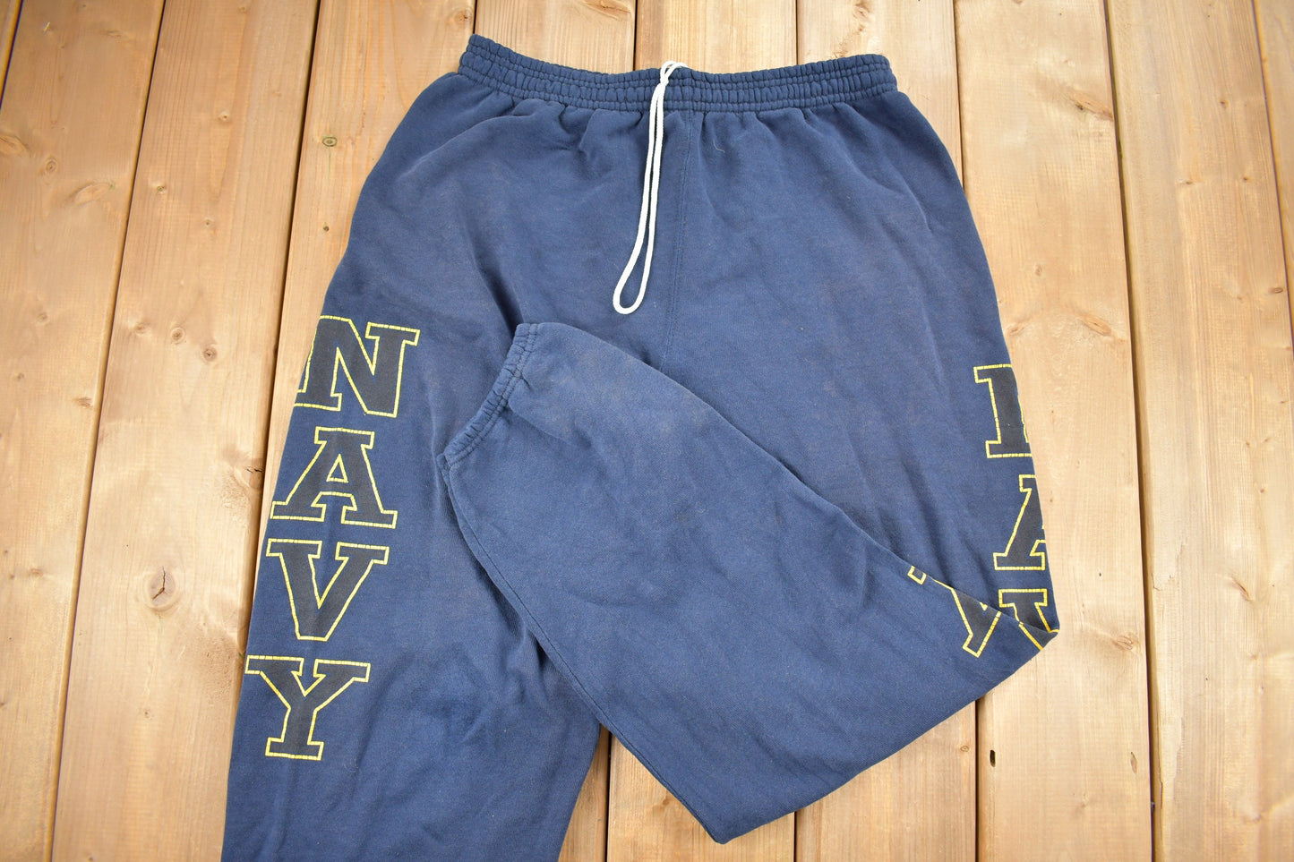 Vintage 1990s US Navy Sweatpants Size Medium / Elastic Waist / American Vintage / Military Fashion / Made In USA
