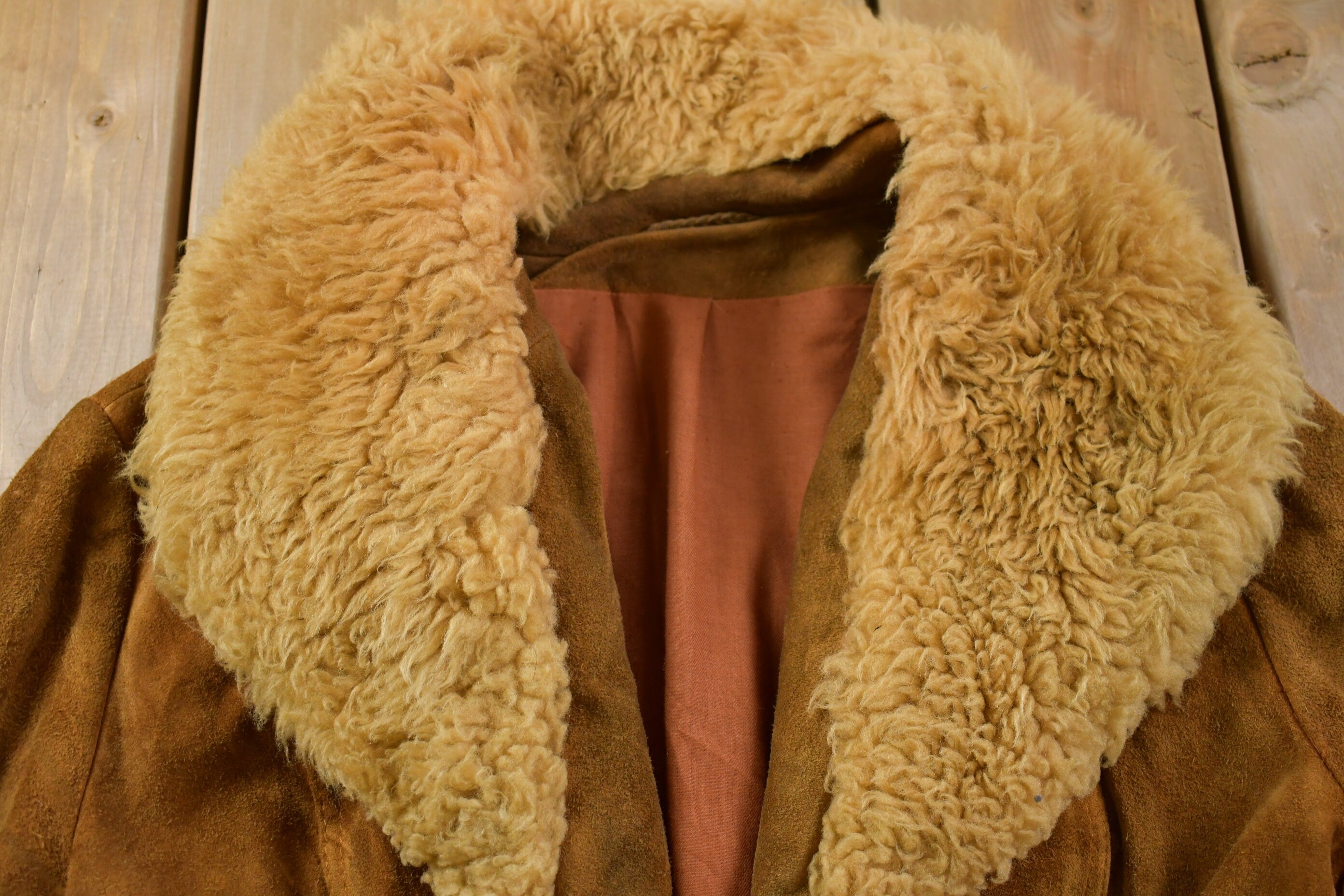 Vintage 1960s Fur Collar Leather Jacket Fall Outerwear