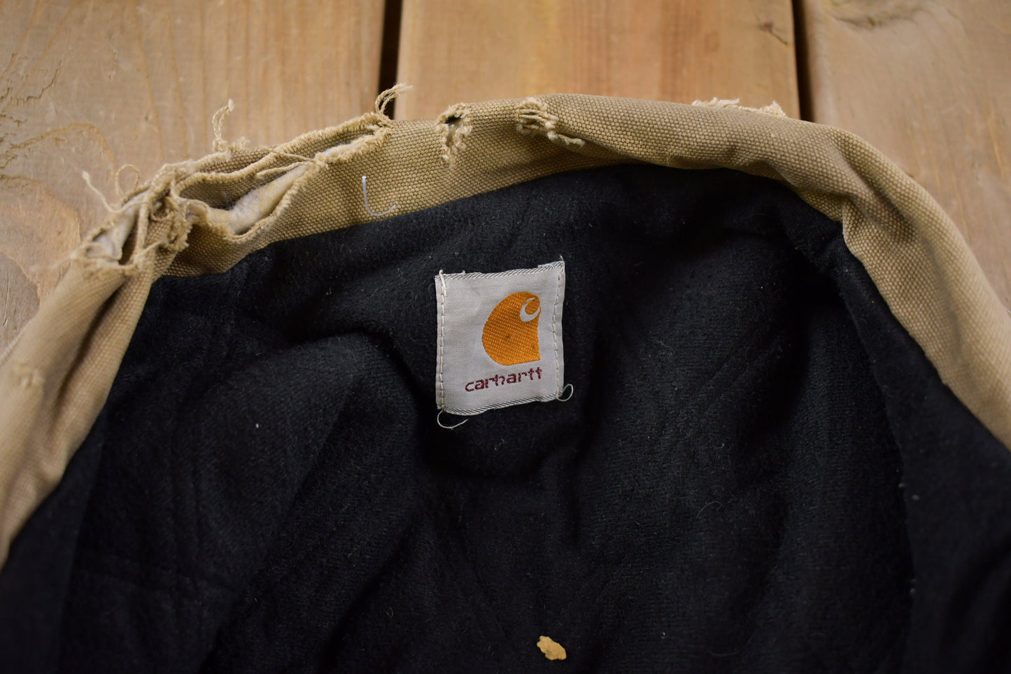 Vintage 1990's Carhartt Work Jacket / Workwear / Streetwear / Quilt Lined Jacket / Distressed Carhartt / Union Made /