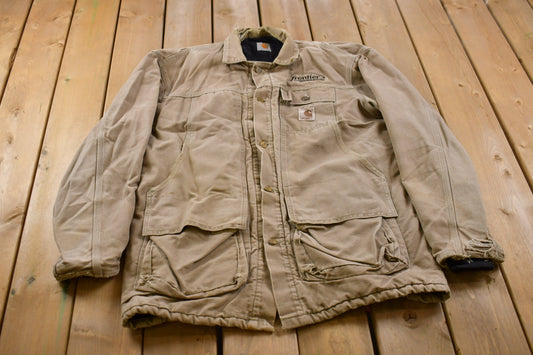 Vintage 1990's Carhartt Work Jacket / Workwear / Streetwear / Quilt Lined Jacket / Distressed Carhartt / Union Made /