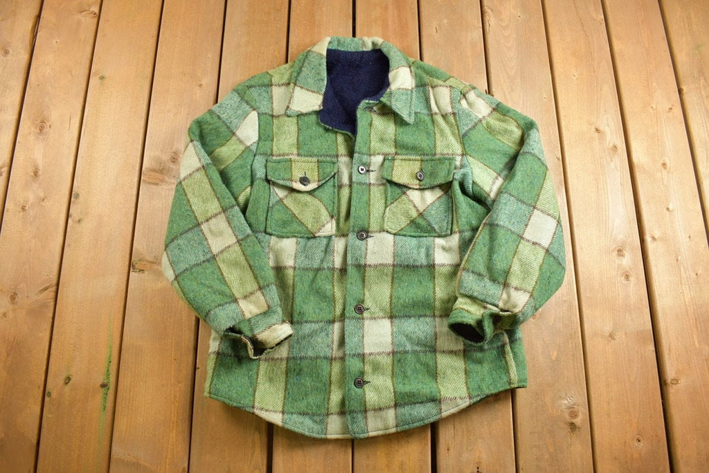 Vintage 1950s Plaid Wool Hunting Jacket