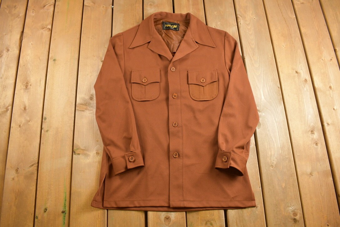 Vintage 1970s Brown Button Up Shirt