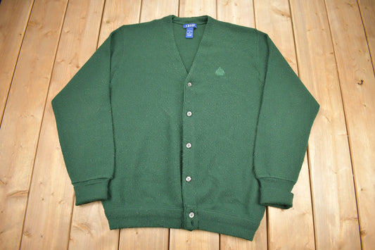 Vintage 1980s IZOD Knit Cardigan Sweater