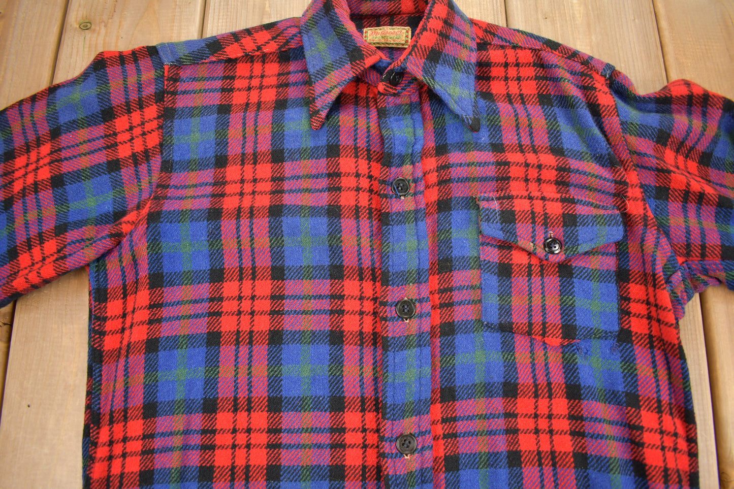 Vintage 1950s McGregor Plaid Flannel Button Up Shirt