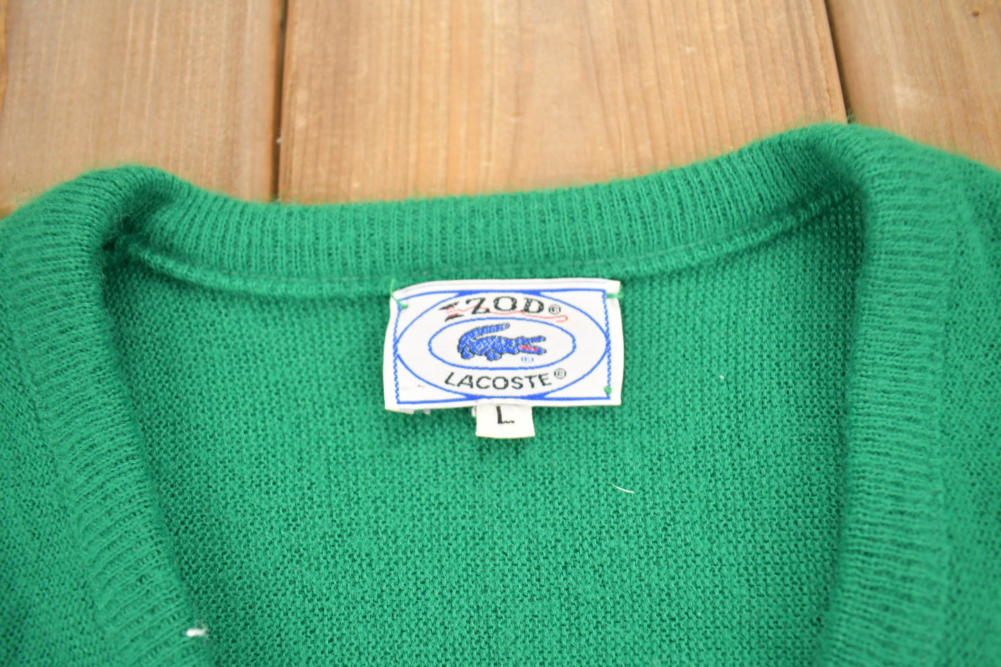 Vintage 1980s Izod Lacoste Knit V-Neck Sweater