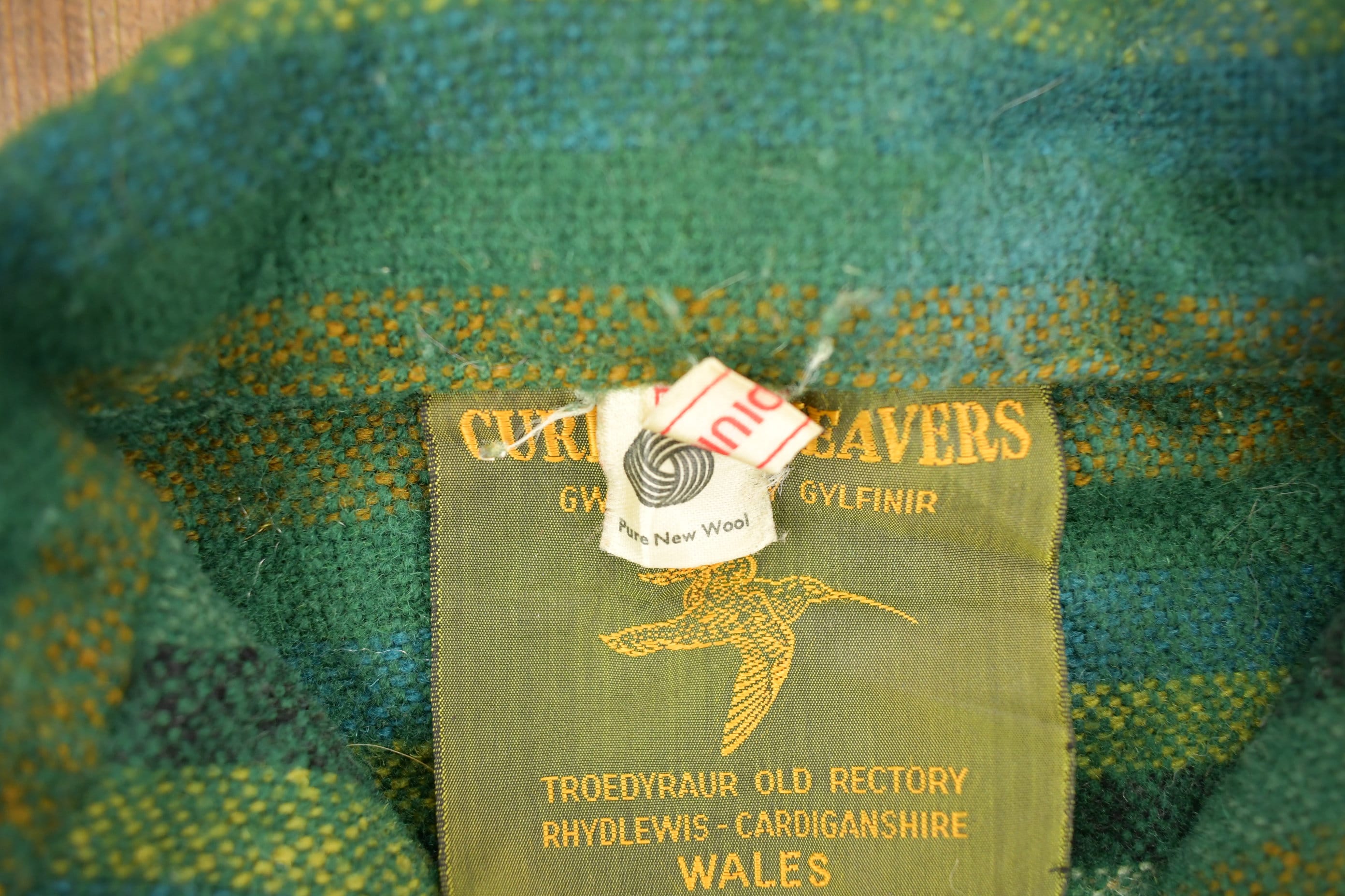 Vintage 1960s 100% Wool Green Knit Zip Up Sweater