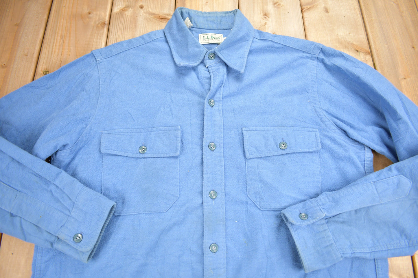 Vintage 1990s LL Bean Blue Button Up Shirt