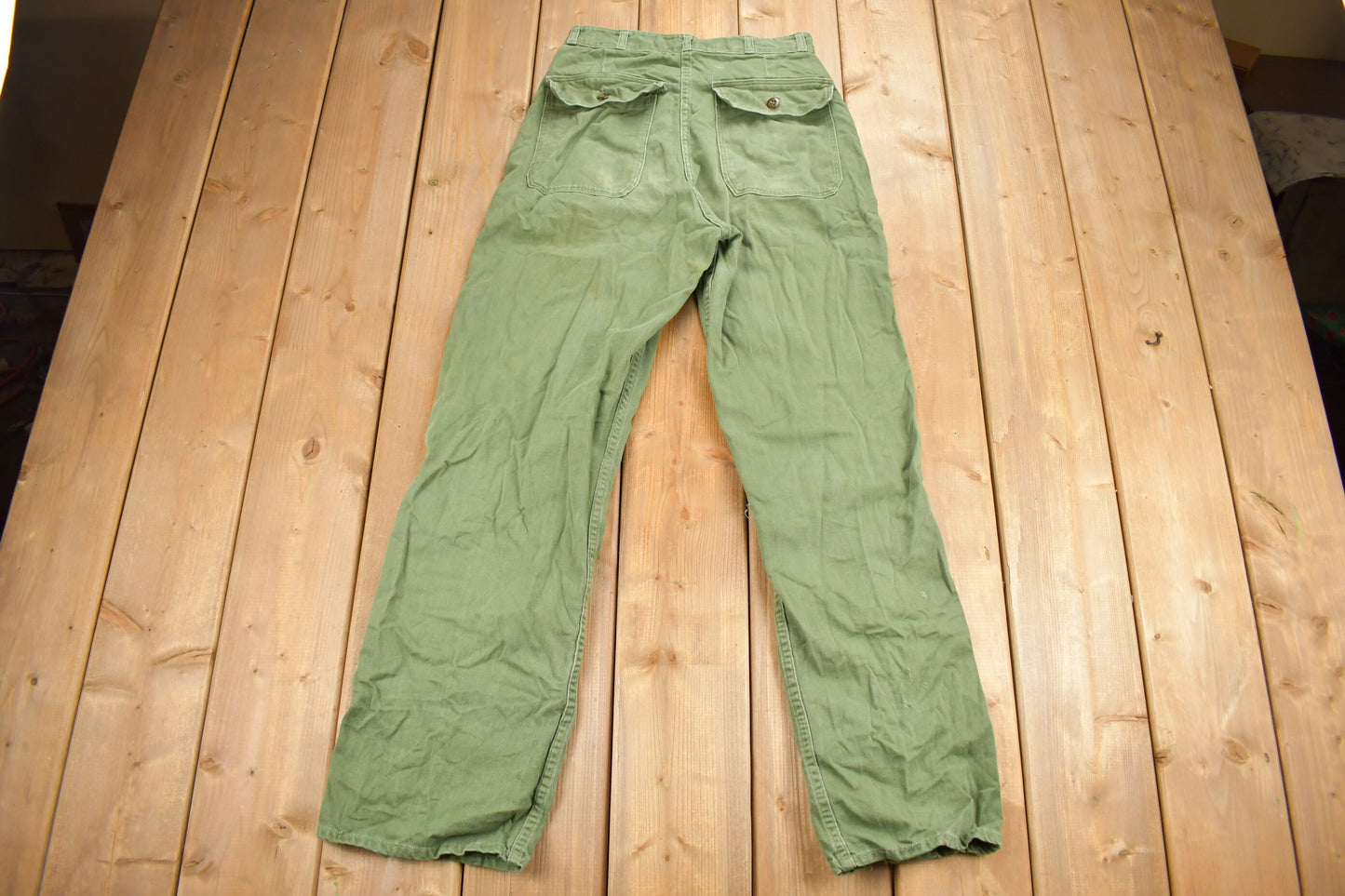 Vintage 1970s OG 107 Green Khaki Army Pants Size 28 x 30