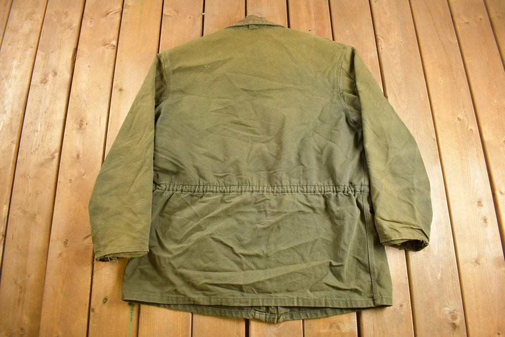 Vintage 1980s Army Green Carhartt Chore Coat Jacket