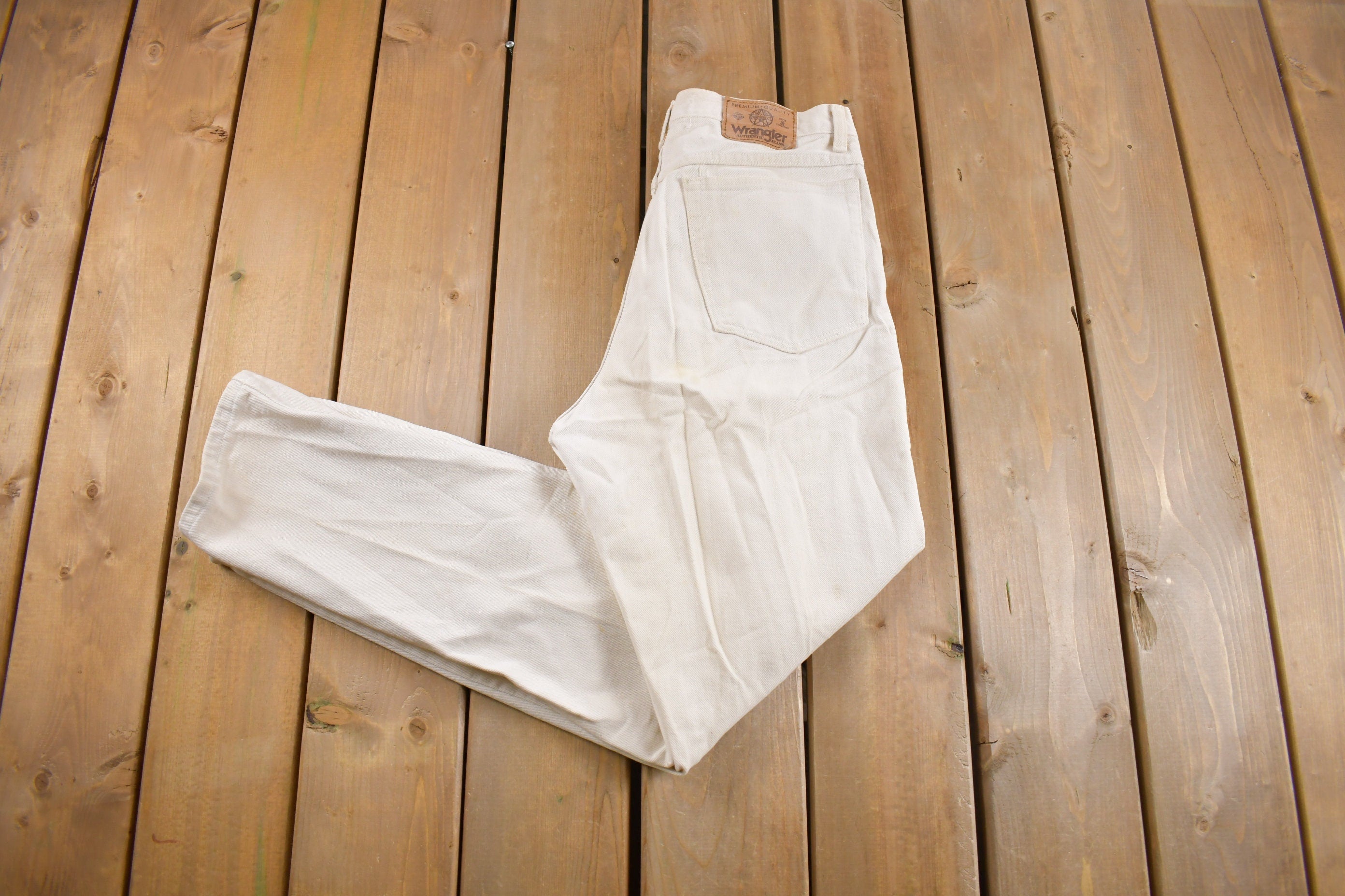 Vintage 1980s Wrangler White Jeans Size 32 x 32