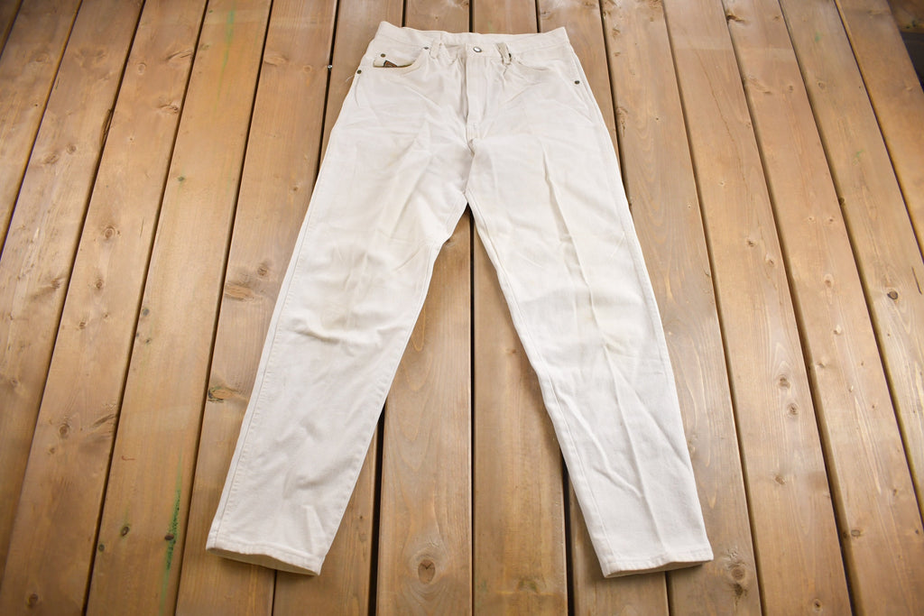 Vintage 1980s Wrangler White Jeans Size 32 x 32
