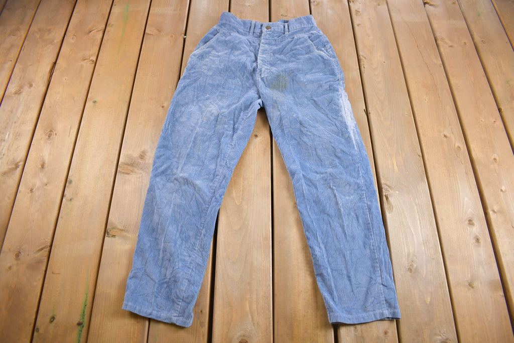 Vintage 1970s Lee Blue Corduroy Trousers Size 26 x 26