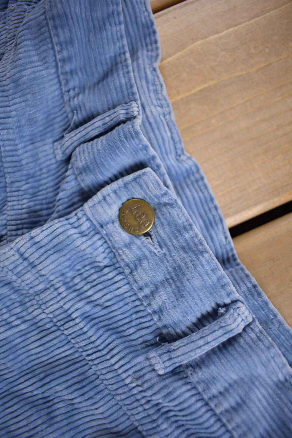 Vintage 1970s Lee Blue Corduroy Trousers Size 26 x 26