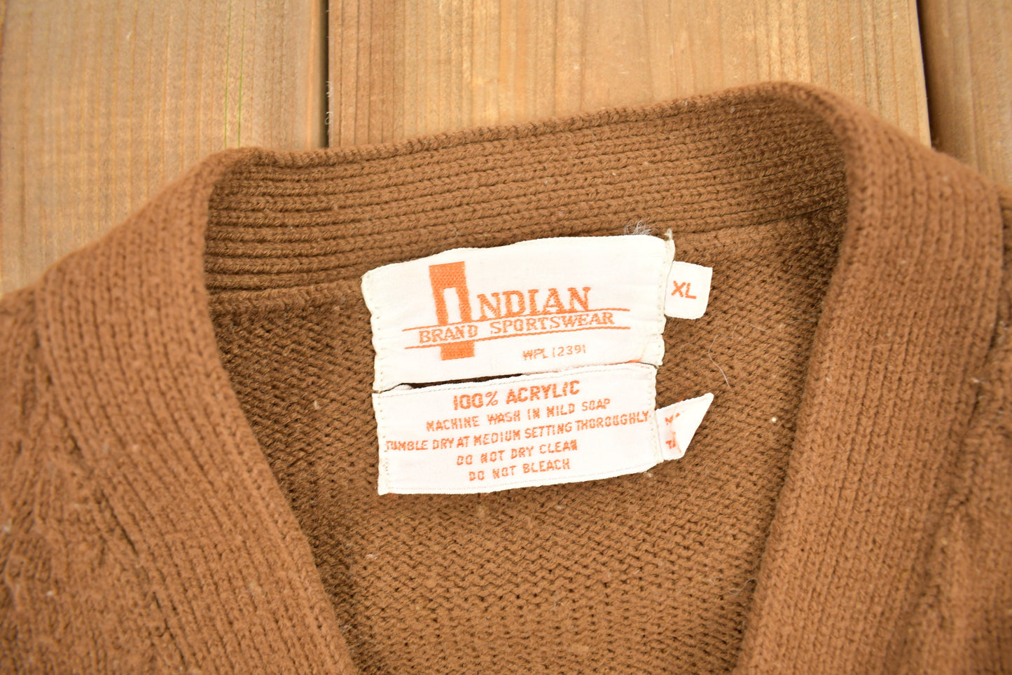 Vintage 1970s Brown Knit Cardigan Sweater