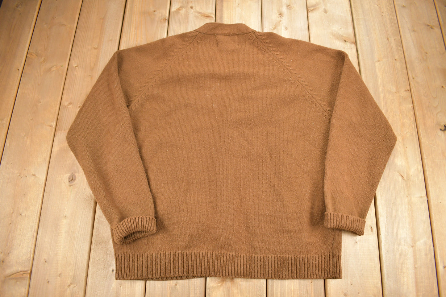 Vintage 1970s Brown Knit Cardigan Sweater