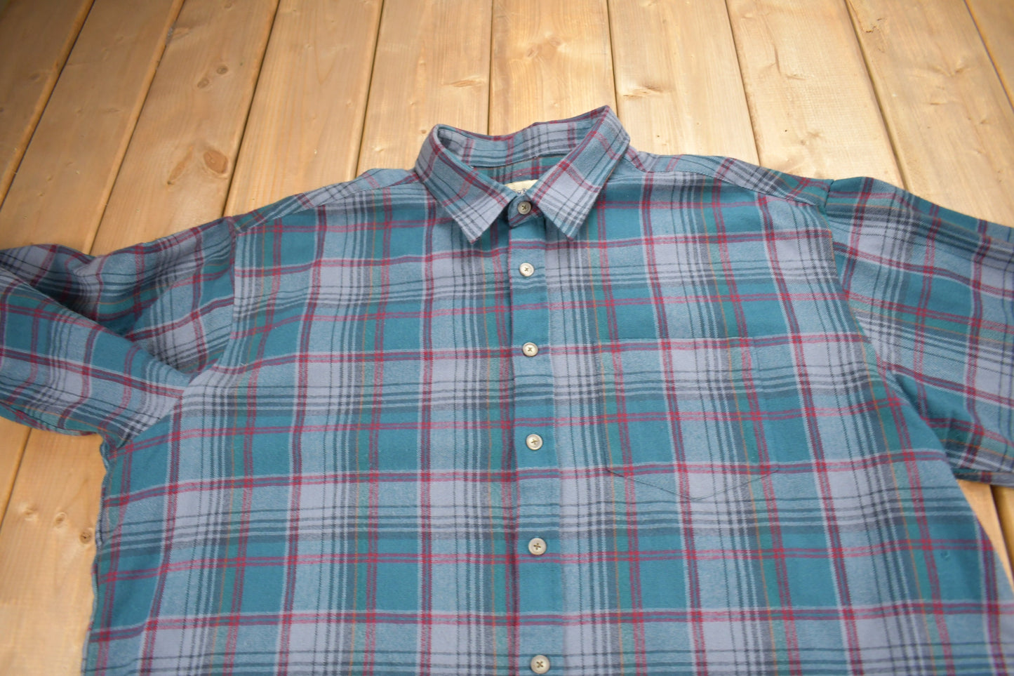 Vintage 1990s Himalaya Plaid Flannel Button Up Shirt