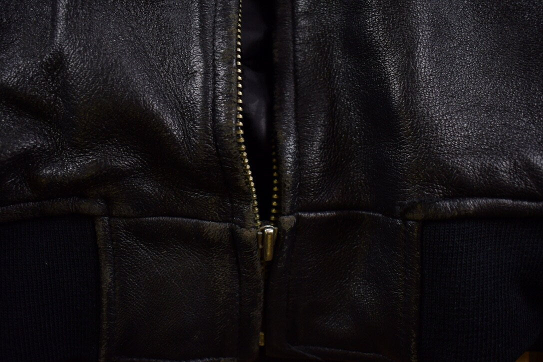 Vintage 1990s Avirex Leather Motorcycle Jacket