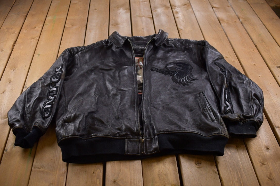 Vintage 1990s Avirex Leather Motorcycle Jacket