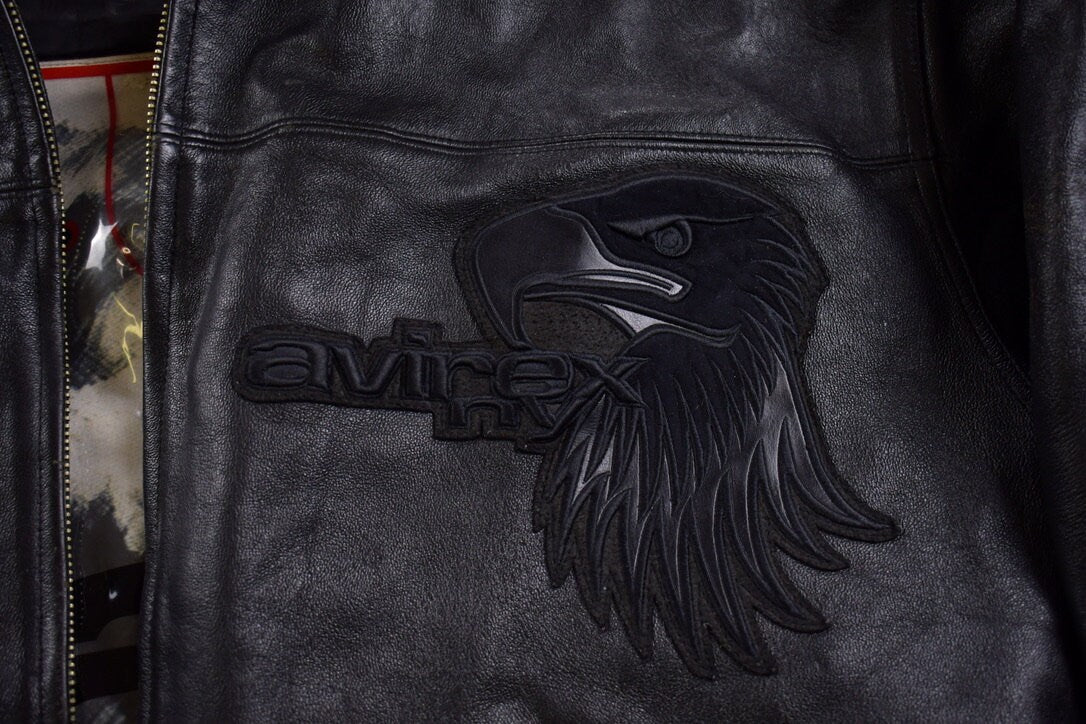 Vintage 1990s Avirex Leather Motorcycle Jacket