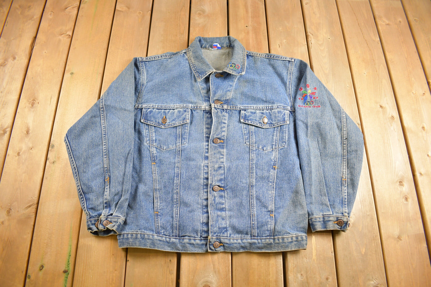 Vintage 1998 USA Olympic Team Button Up Jean Jacket