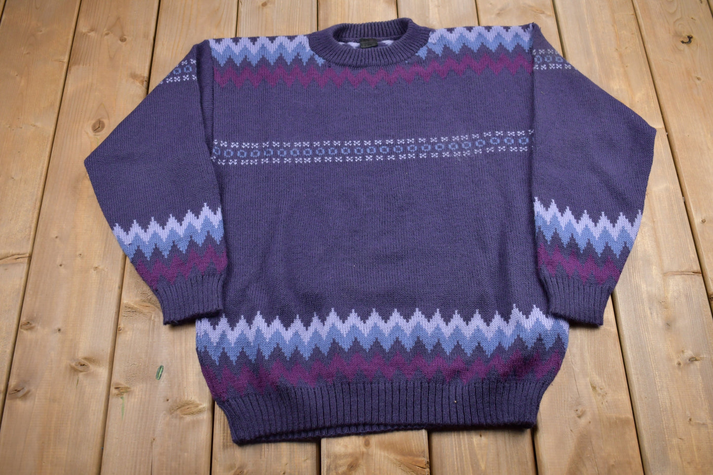 Vintage 1990s Abstract Alpaca Knitted Crewneck Sweater