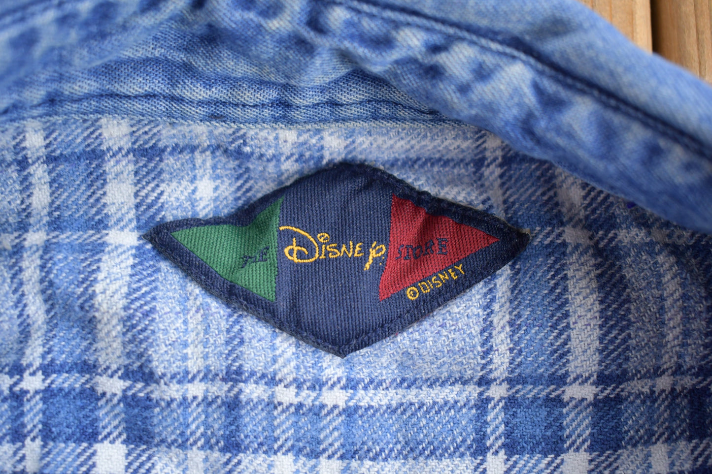 Vintage 1990s Disney Plaid Mickey Mouse Flannel Button Up Shirt